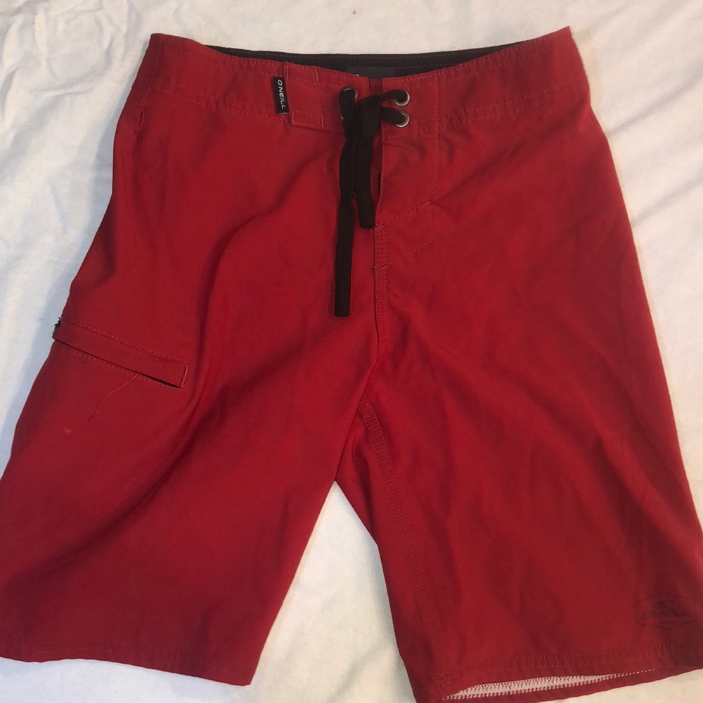 oneill boys hyperfreak red swim trunks